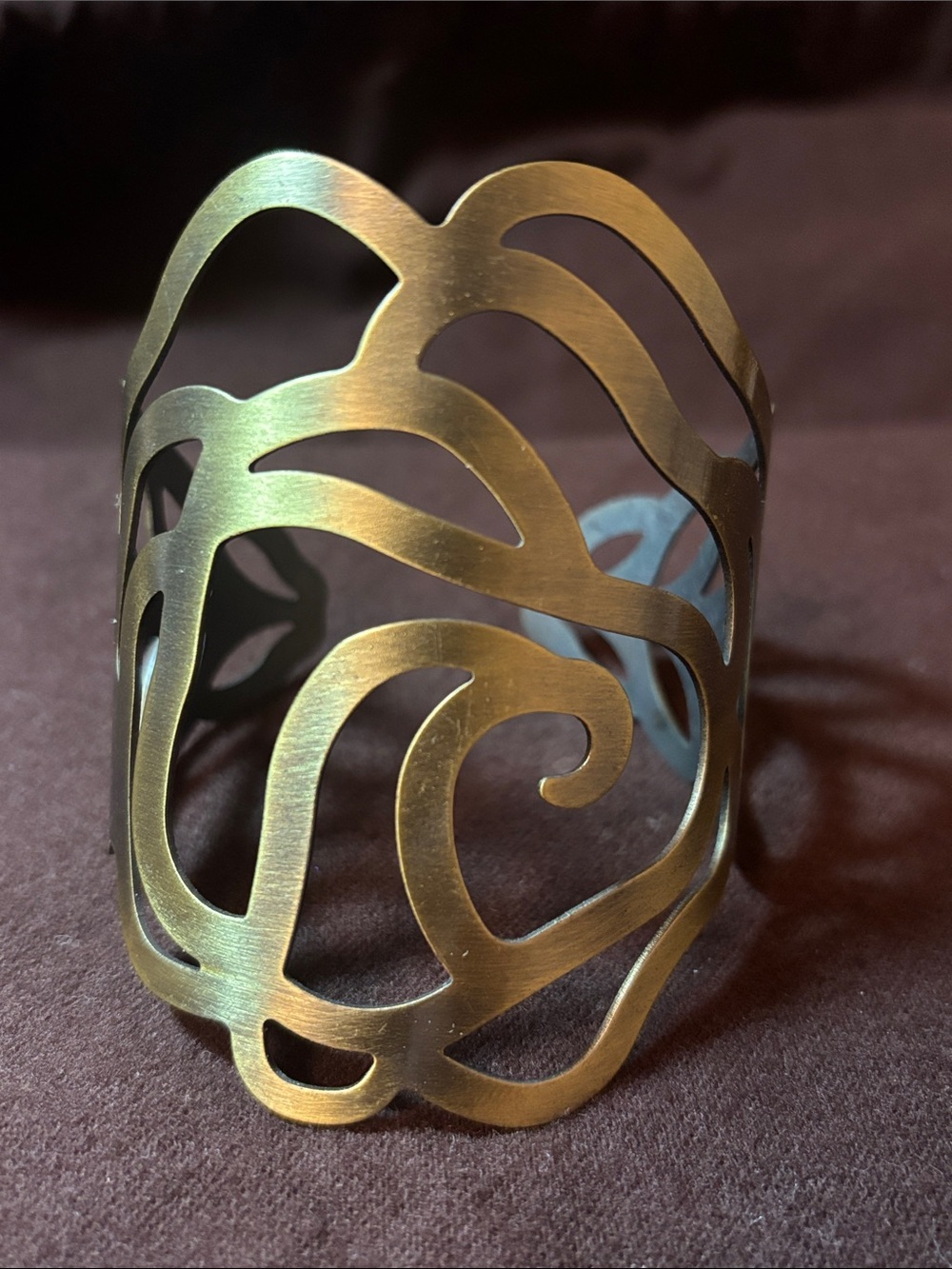 Brushed Gold Cutout Metal Cuff